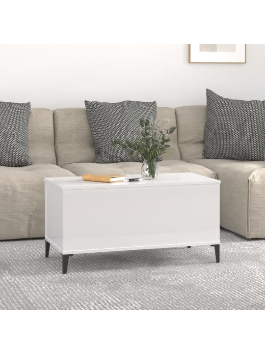 Kafijas galdiņš, balts, 90x44,5x45 cm, inženierijas koks