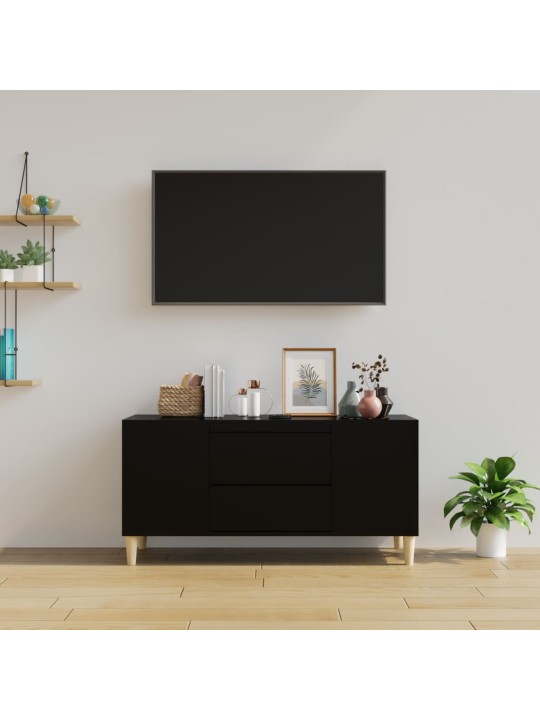 Tv skapītis, melns, 102x44,5x50 cm, inženierijas koks