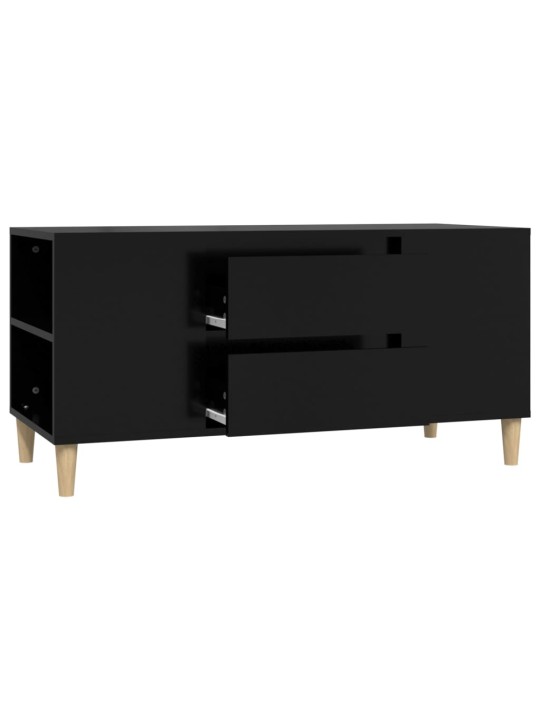 Tv skapītis, melns, 102x44,5x50 cm, inženierijas koks