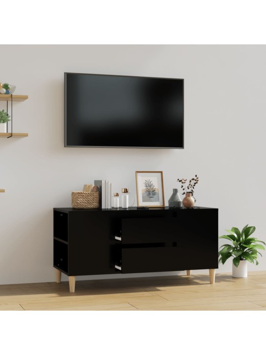 Tv skapītis, melns, 102x44,5x50 cm, inženierijas koks