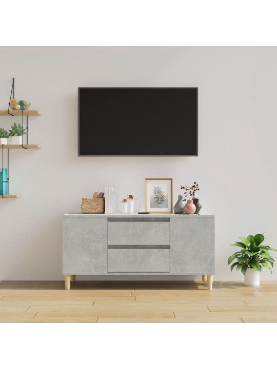 Tv skapītis, betona pelēks, 102x44,5x50 cm, inženierijas koks