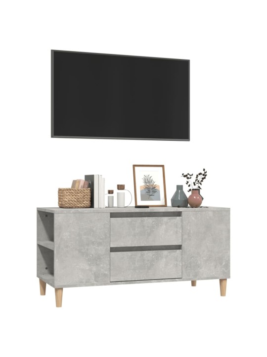 Tv skapītis, betona pelēks, 102x44,5x50 cm, inženierijas koks