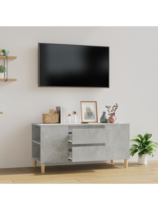 Tv skapītis, betona pelēks, 102x44,5x50 cm, inženierijas koks
