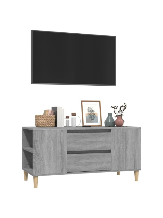 Tv skapītis, pelēka ozolkoka, 102x44,5x50 cm, inženierijas koks