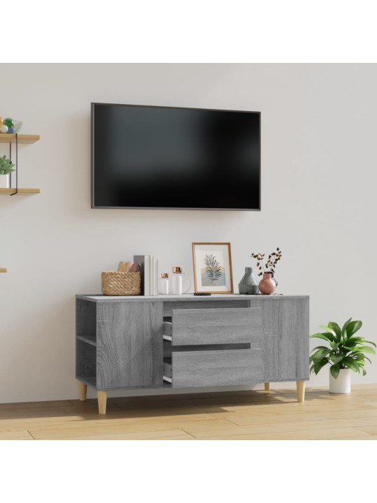 Tv skapītis, pelēka ozolkoka, 102x44,5x50 cm, inženierijas koks