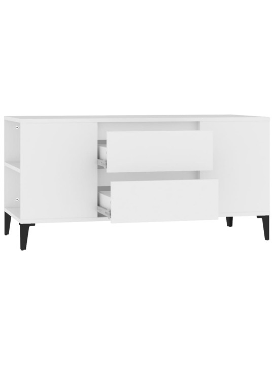 Tv skapītis, balts, 102x44,5x50 cm, inženierijas koks
