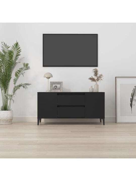 Tv skapītis, melns, 102x44,5x50 cm, inženierijas koks