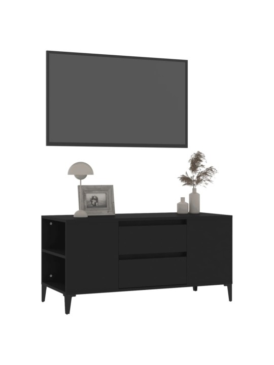 Tv skapītis, melns, 102x44,5x50 cm, inženierijas koks