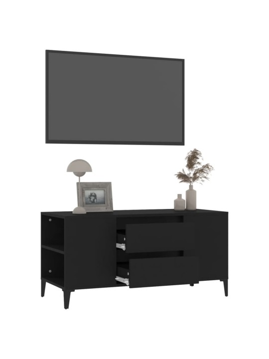 Tv skapītis, melns, 102x44,5x50 cm, inženierijas koks