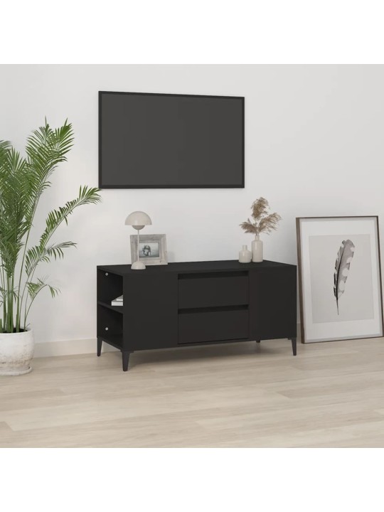 Tv skapītis, melns, 102x44,5x50 cm, inženierijas koks