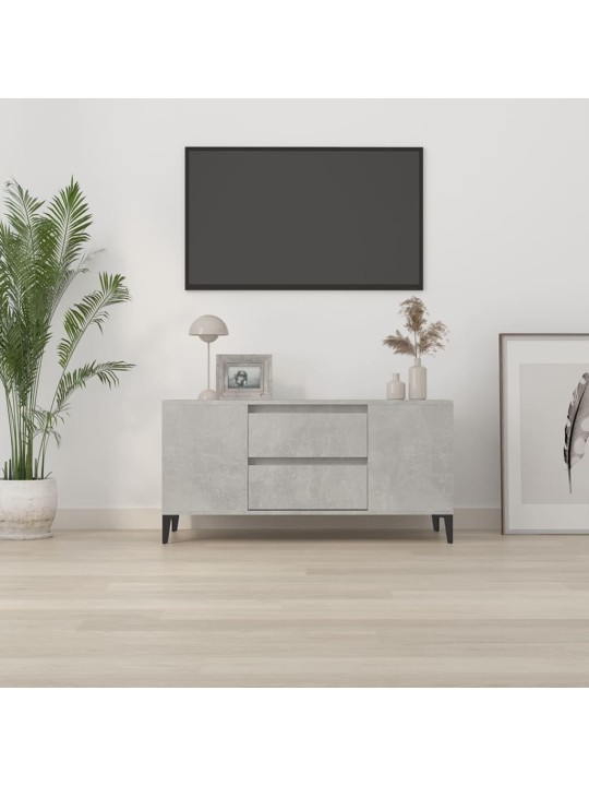 Tv skapītis, betona pelēks, 102x44,5x50 cm, inženierijas koks