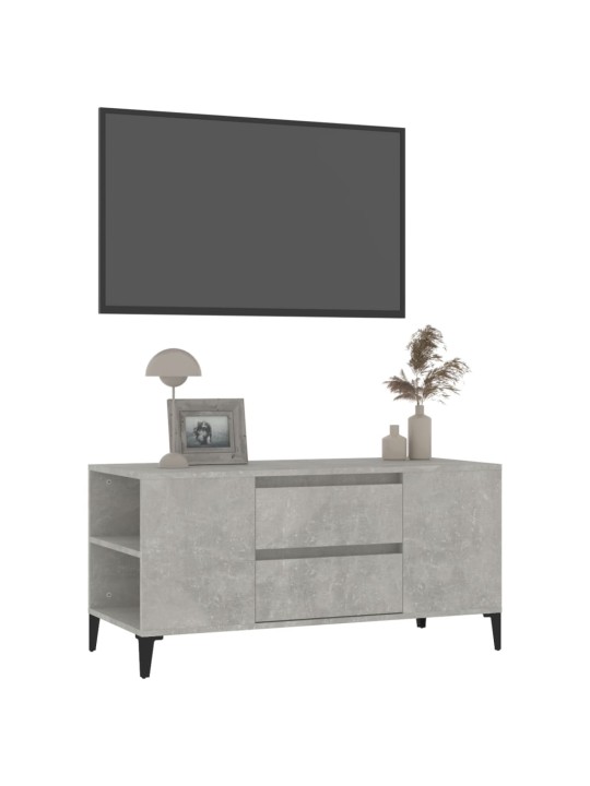 Tv skapītis, betona pelēks, 102x44,5x50 cm, inženierijas koks