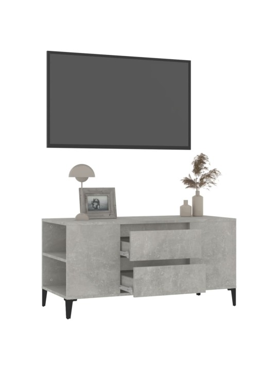 Tv skapītis, betona pelēks, 102x44,5x50 cm, inženierijas koks