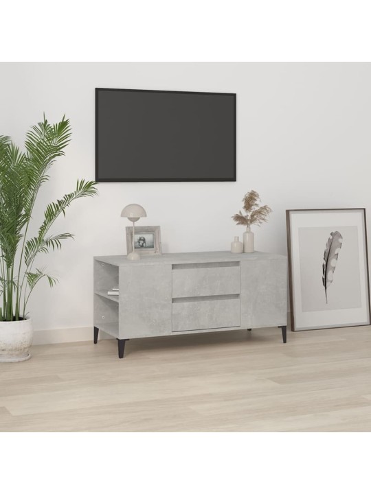 Tv skapītis, betona pelēks, 102x44,5x50 cm, inženierijas koks