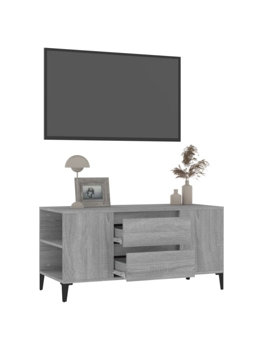 Tv skapītis, pelēka ozolkoka, 102x44,5x50 cm, inženierijas koks