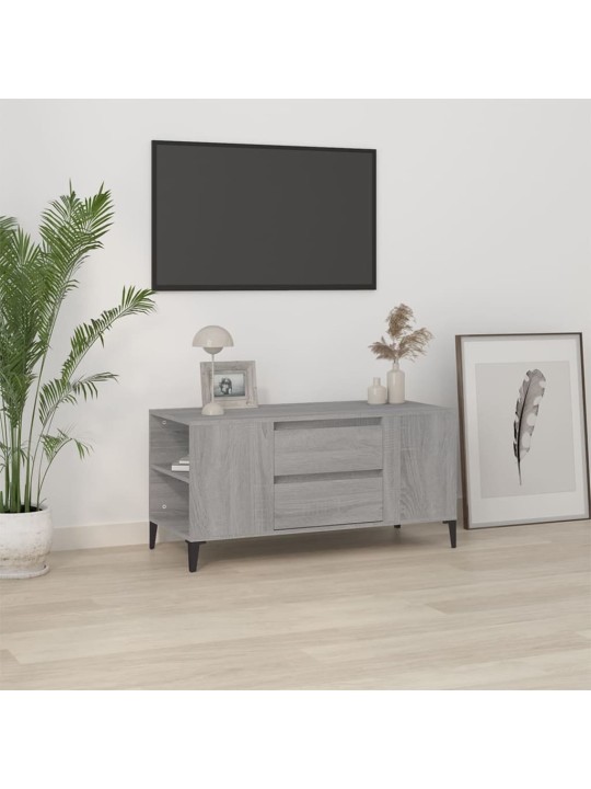 Tv skapītis, pelēka ozolkoka, 102x44,5x50 cm, inženierijas koks