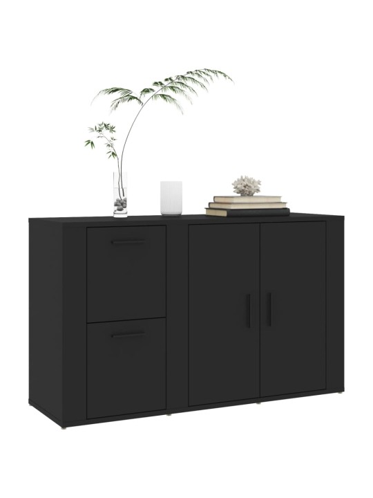 Kumode, melna, 100x33x59,5 cm, inženierijas koks