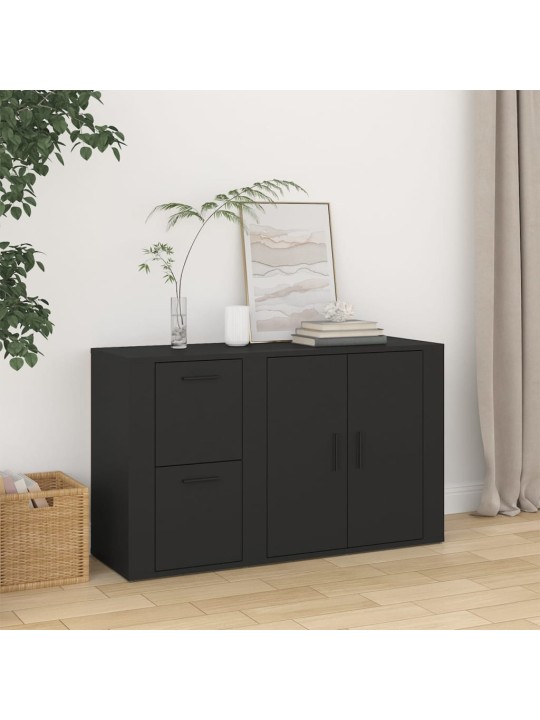 Kumode, melna, 100x33x59,5 cm, inženierijas koks
