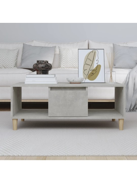 Kafijas galdiņš, betona pelēks, 90x50x36,5cm, inženierijas koks