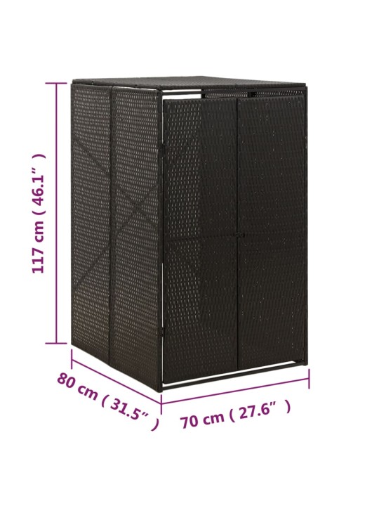 Nojume atkritumu konteineram, melna, 70x80x117 cm, pe pinums