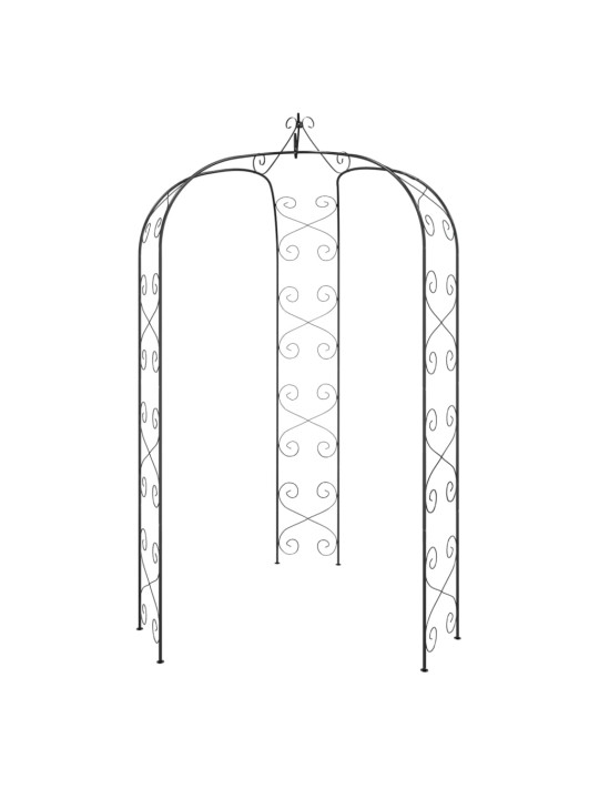 Dārza arka, melna, ø180x255 cm, tērauds