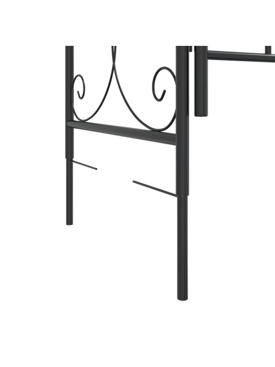 Dārza arka ar vārtiem, melna, 108x45x235 cm, tērauds