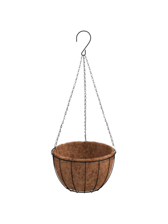 Piekarami puķu podi, 4 gab., kokosa ieliktņi, melni, ø 30x52 cm