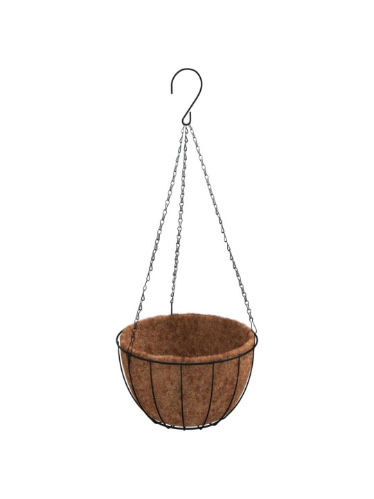 Piekarami puķu podi, 4 gab., kokosa ieliktņi, melni, ø 30x52 cm