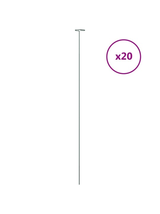 Dārza augu mietiņi, 20 gab., tumši zaļi, 91 cm, tērauds