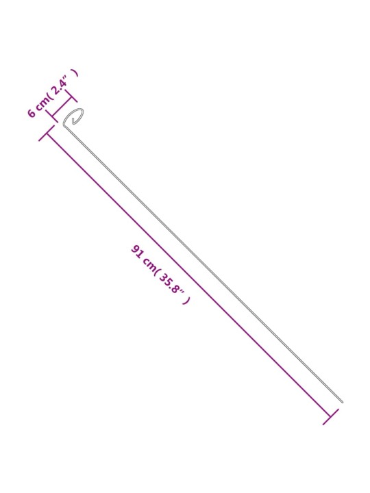 Dārza augu mietiņi, 20 gab., tumši zaļi, 91 cm, tērauds