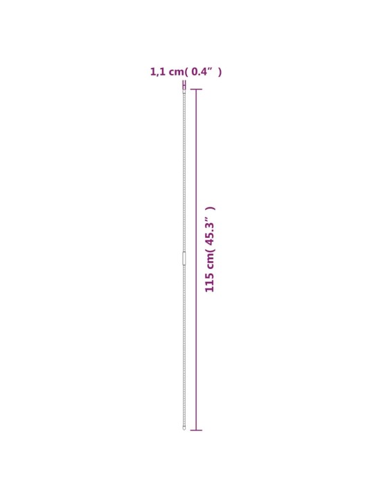 Dārza augu mietiņi, 30 gab., zaļi, 115 cm, tērauds