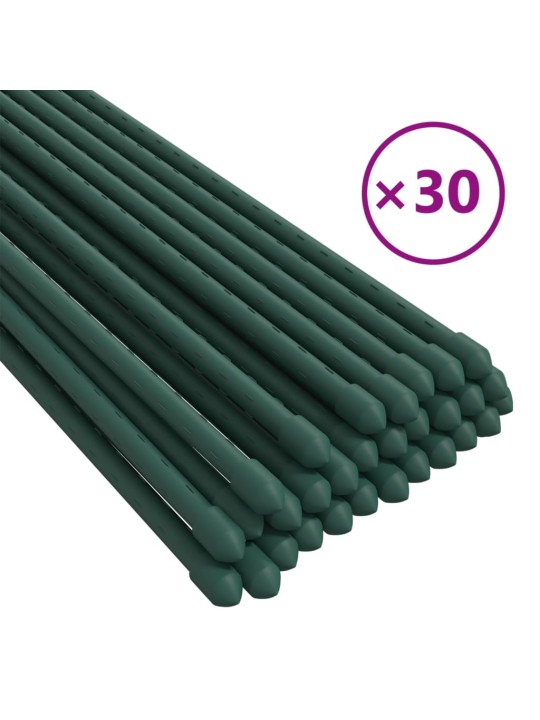Dārza augu mietiņi, 30 gab., zaļi, 150 cm, tērauds