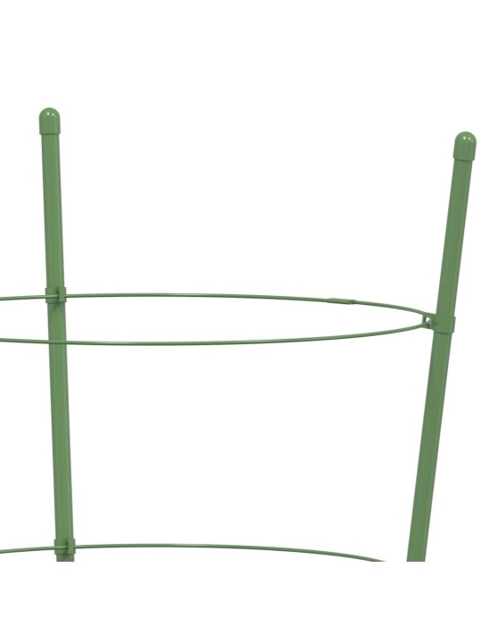 Dārza augu mietiņi ar 3 gredzeniem, 5 gb., zaļi, 75 cm, tērauds