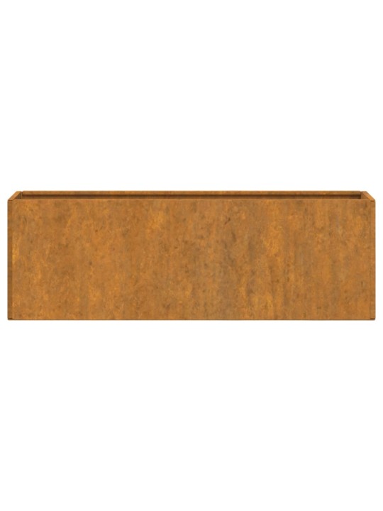 Sienas puķu kastes, 2 gb., rūsgans kortena tērauds, 53x10x17 cm
