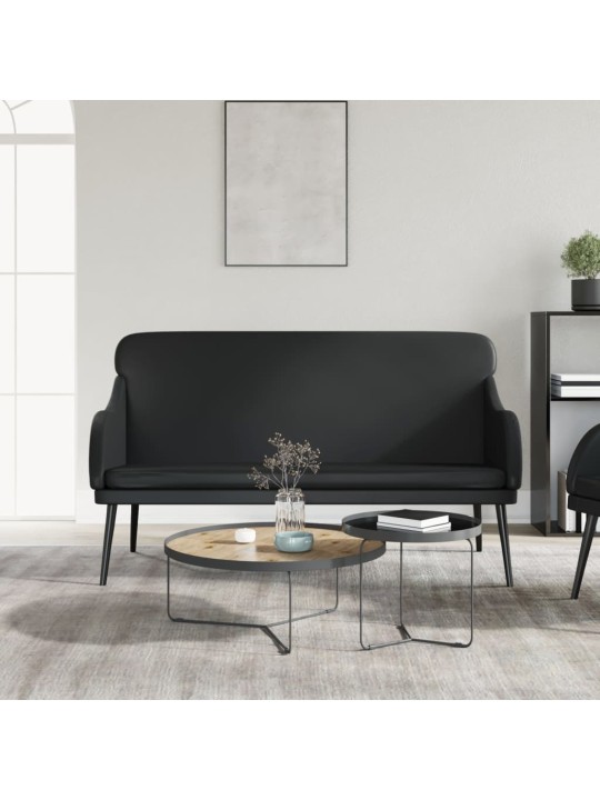 Sols, melns, 110x76x80 cm, mākslīgā āda