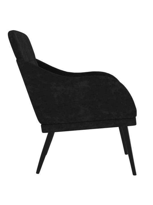Atpūtas krēsls, melns, 63x76x80 cm, samts