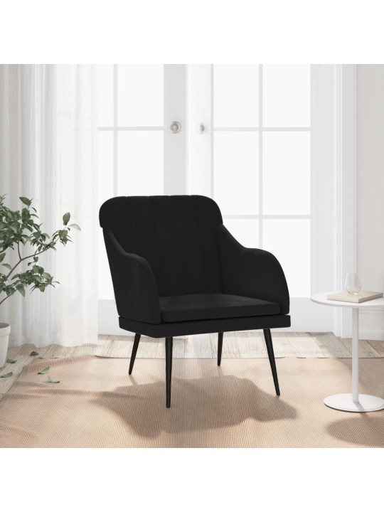 Atpūtas krēsls, melns, 63x76x80 cm, samts