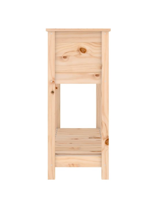 Puķu kaste ar plauktu, pelēka, 111,5x34,5x81, priedes masīvkoks