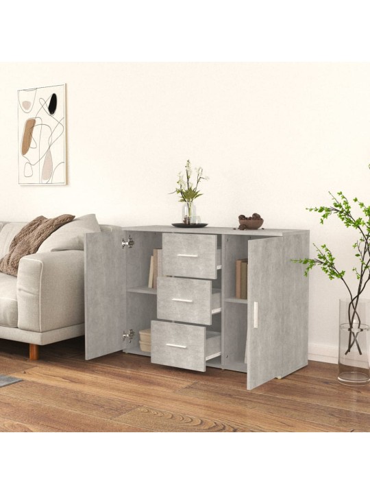 Kumode, betona pelēka, 91x29,5x65 cm, inženierijas koks