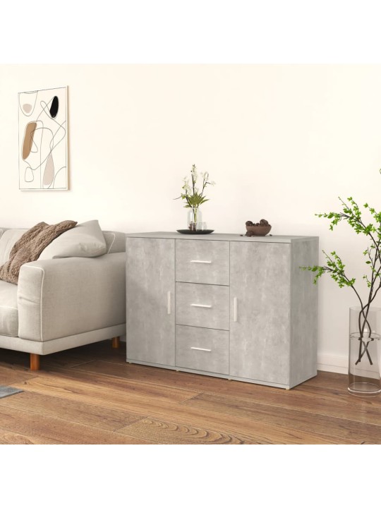 Kumode, betona pelēka, 91x29,5x65 cm, inženierijas koks