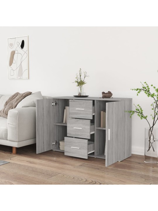 Kumode, pelēka ozolkoka, 91x29,5x65 cm, inženierijas koks