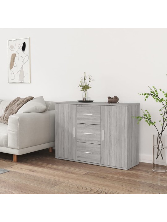Kumode, pelēka ozolkoka, 91x29,5x65 cm, inženierijas koks