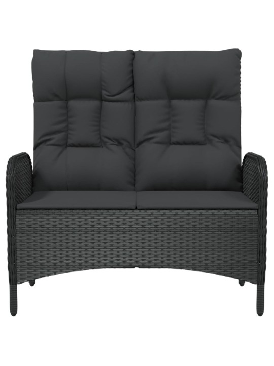 Atgāžams dārza sols ar matračiem, 107 cm, melna pe rotangpalma
