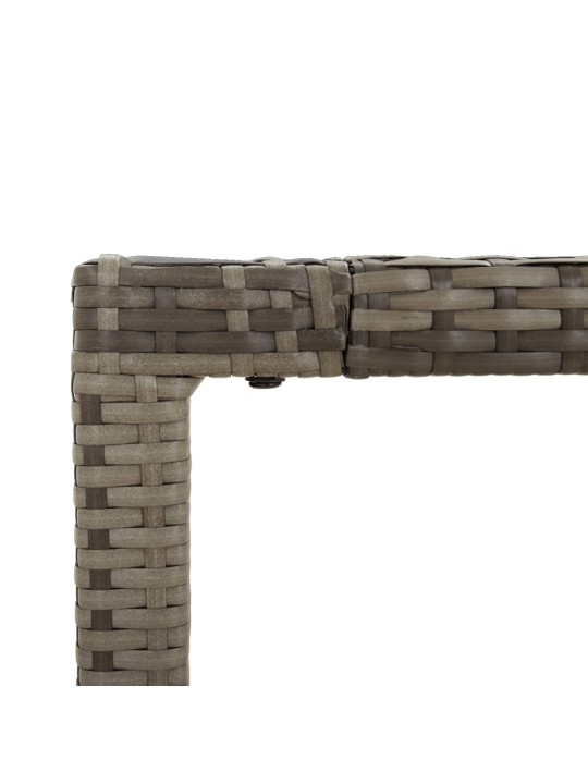 Dārza galds, stikla virsma, pelēks, 150x90x75cm, pe rotangpalma
