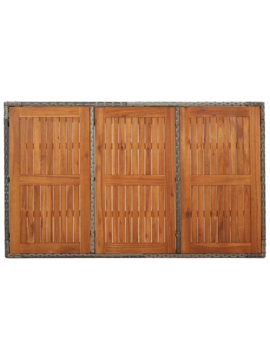 Dārza galds, koka virsma, pelēks, 150x90x75 cm, pe rotangpalma