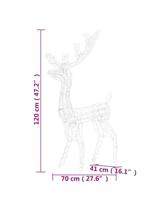 Ziemeļbriežu dekorācijas, 2 gab., akrils, 120 cm, zili