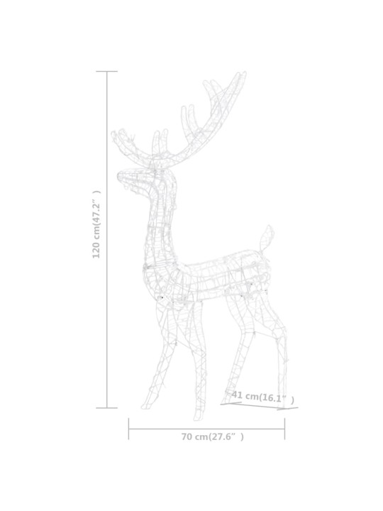 Ziemeļbriežu dekorācijas, 2 gab., akrils, 120 cm, krāsainas