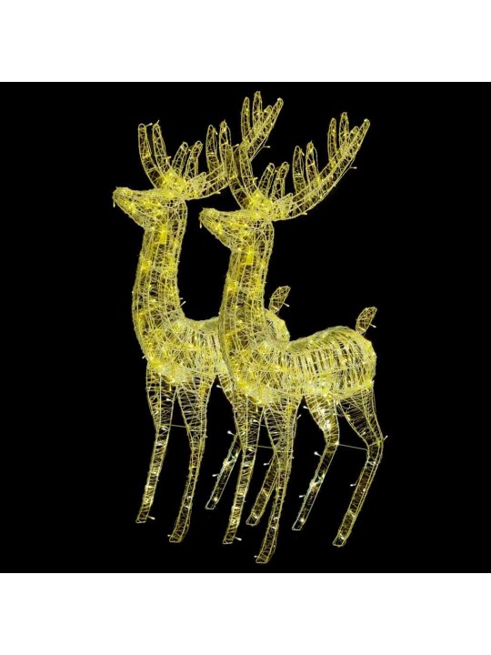Ziemeļbriežu dekorācijas, 2 gab., 250 LED, 180 cm, akrils, XXL