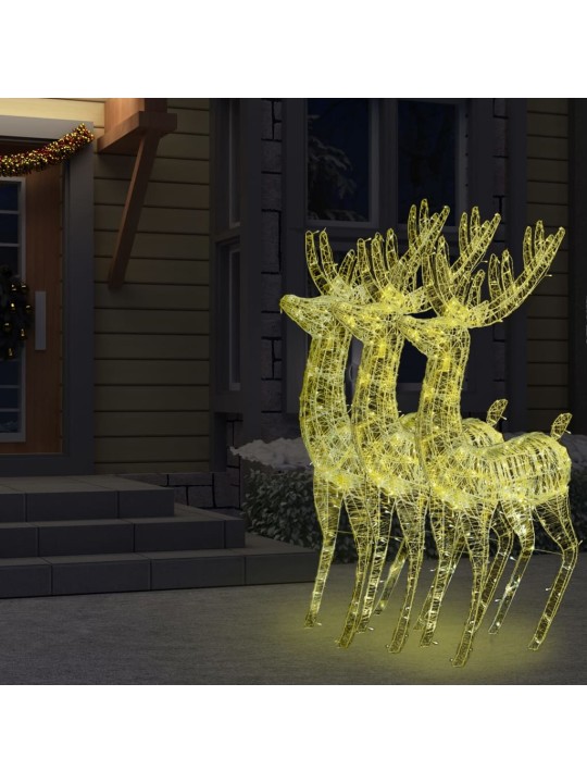 Ziemeļbriežu dekorācijas, 3 gab., 250 LED, 180 cm, akrils, XXL