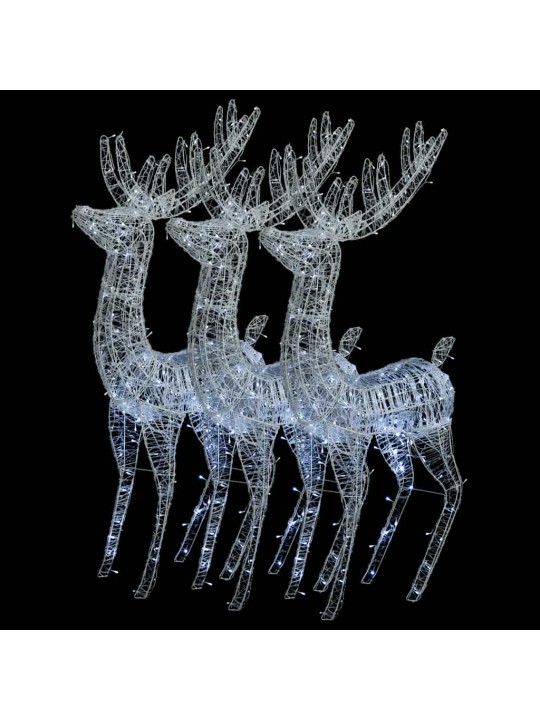 Ziemeļbriežu dekorācijas, 3 gab., 250 LED, 180 cm, akrils, XXL